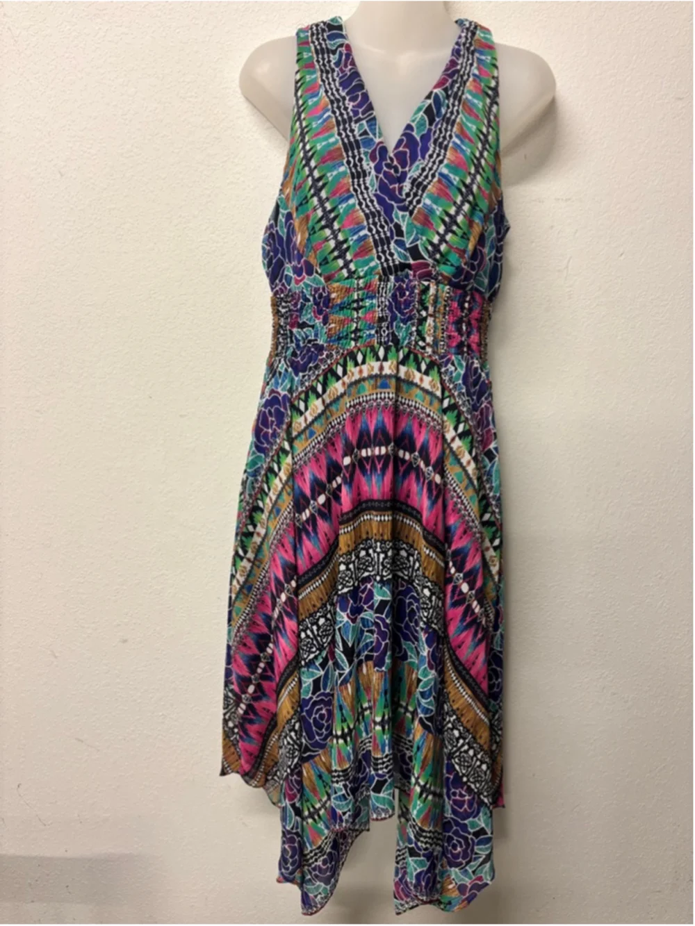 Rabbit Rabbit Rabbit Designs Multicolor Asymmetrical Dress Size 12 - Picture 3 of 10